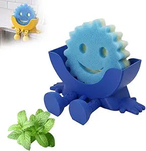 Cute Smiling Sponge Holder With Drainage