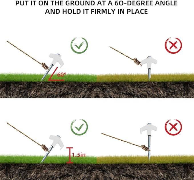 8 Screw in Tent Stakes