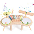 7 In 1 Wooden Kids Drum Set
