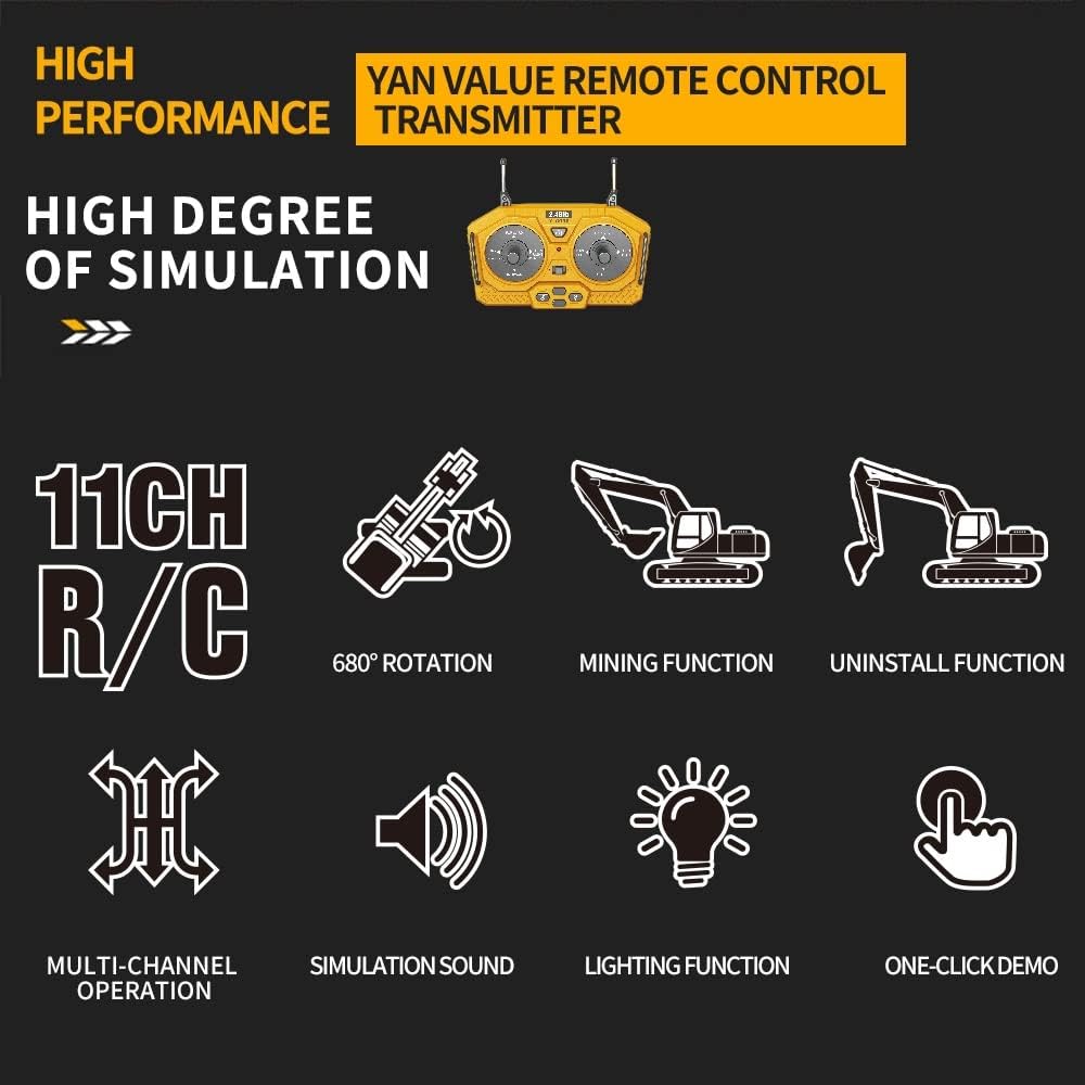 Remote Control Excavator Construction Toys