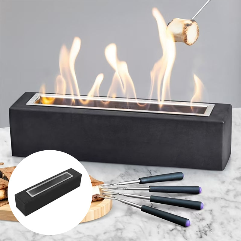 Indoor Tabletop Fire Pit With Roasting Sticks