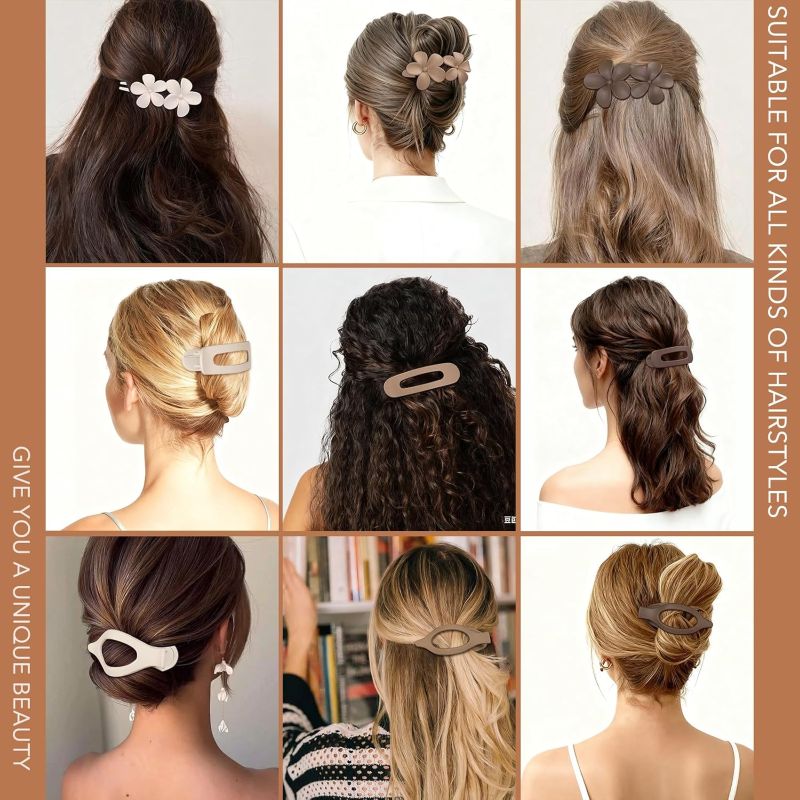12 Pack Flat Hair Clips For Women