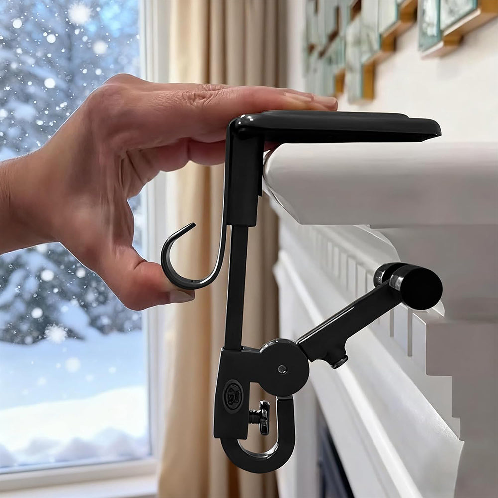 Adjustable Fireplace Garland and Stocking Hanger