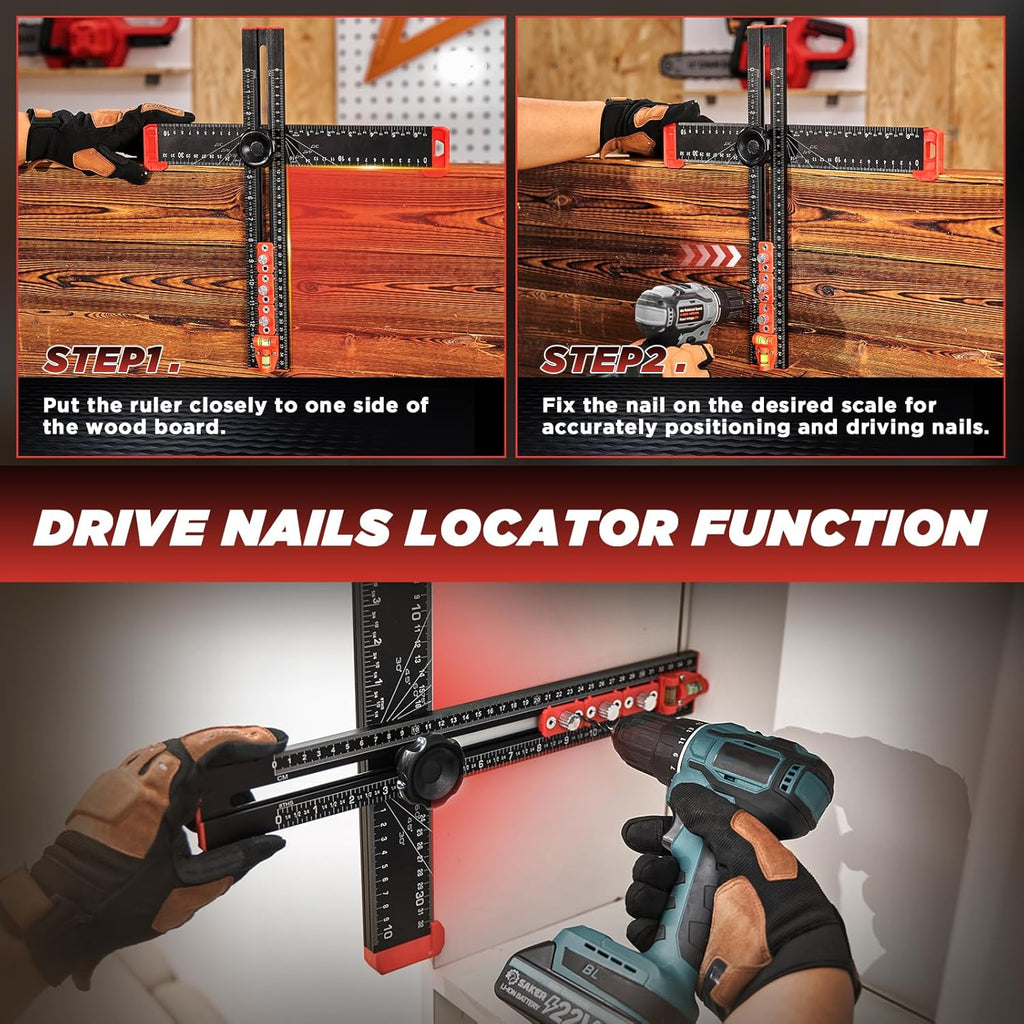 4 in 1 Drilling Positioning Ruler