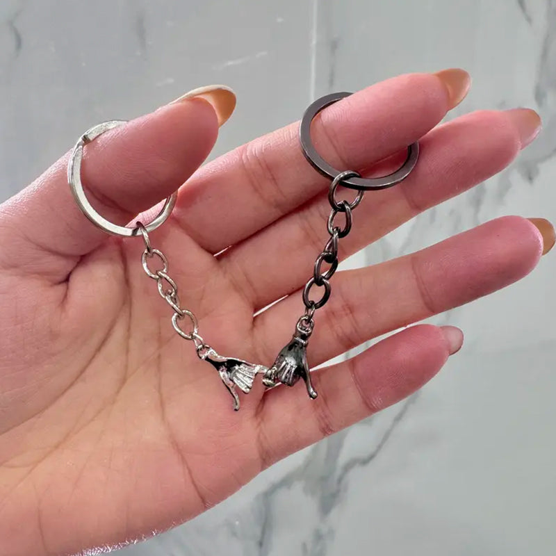 Couples Hand In Hand Keychain Set