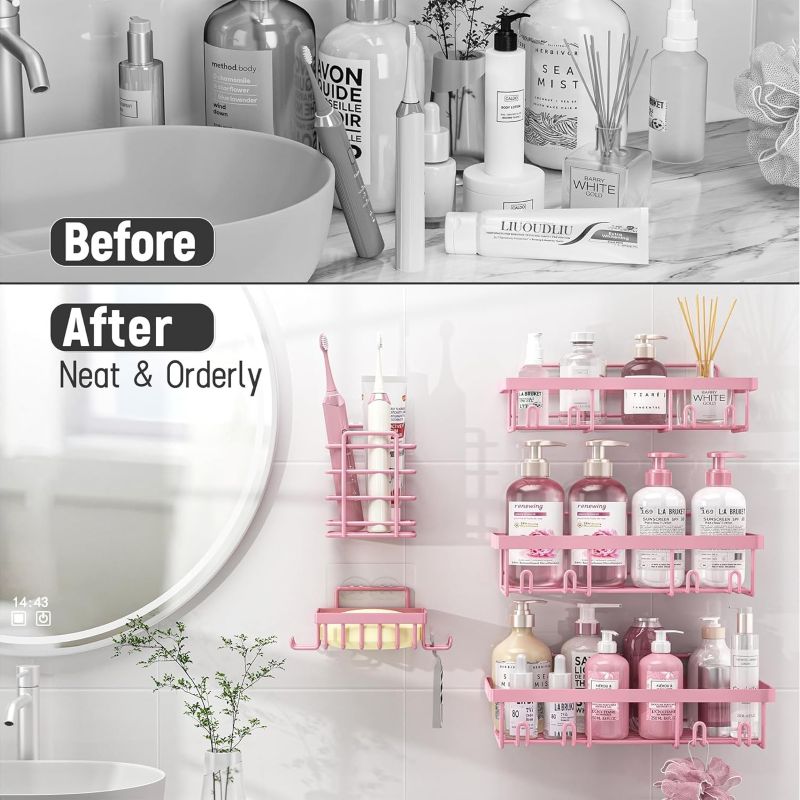 5 Pack Stainless Steel Shower Organizer