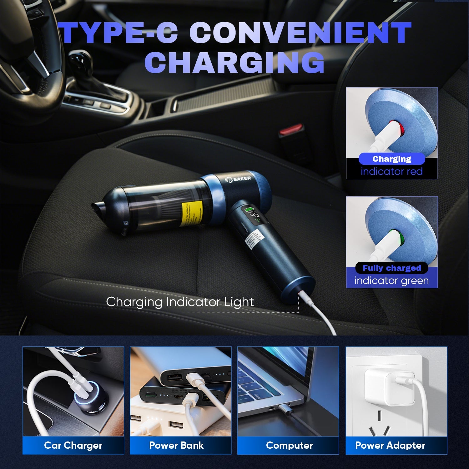 4 in 1 Handheld Car Vacuum
