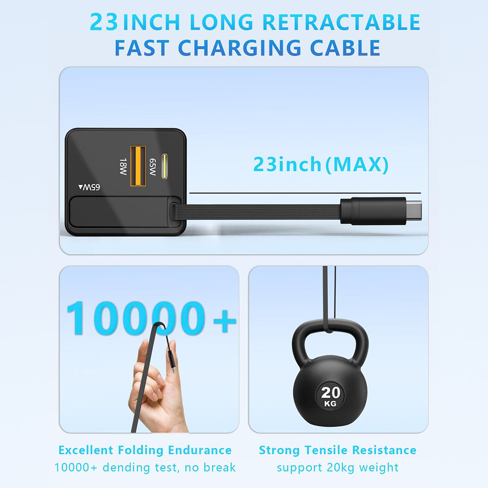 Compact Dual Retractable USB Charger