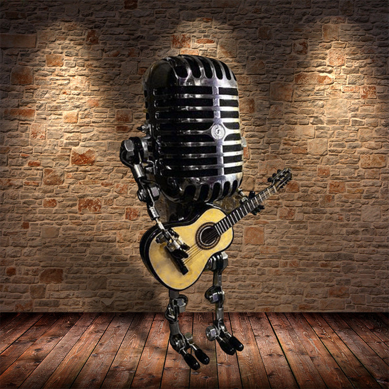 Vintage Metal Microphone Robot Desk Lamp