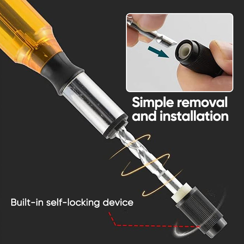 Push Pull Ratchet Screwdriver With 5 Screwdriver Heads