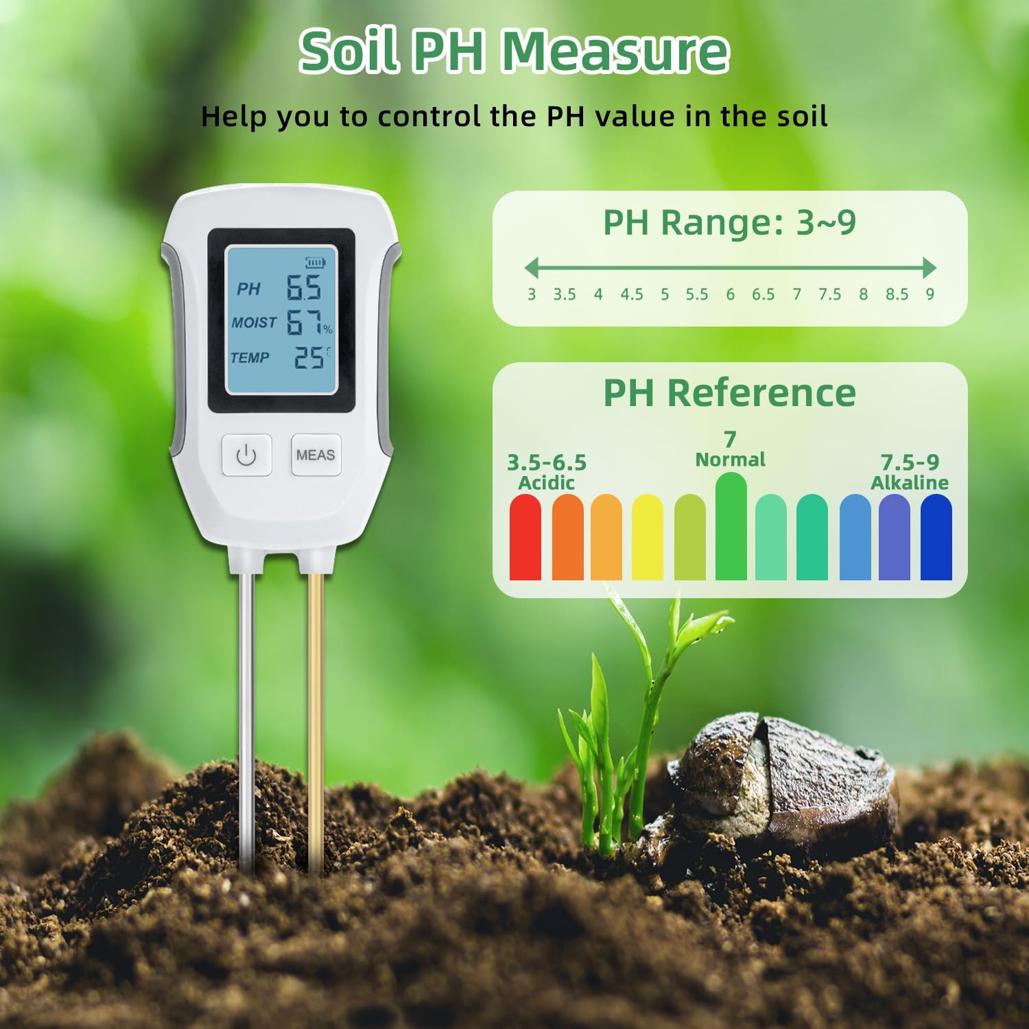 3 in 1 Digital Plant Soil Moisture Meter