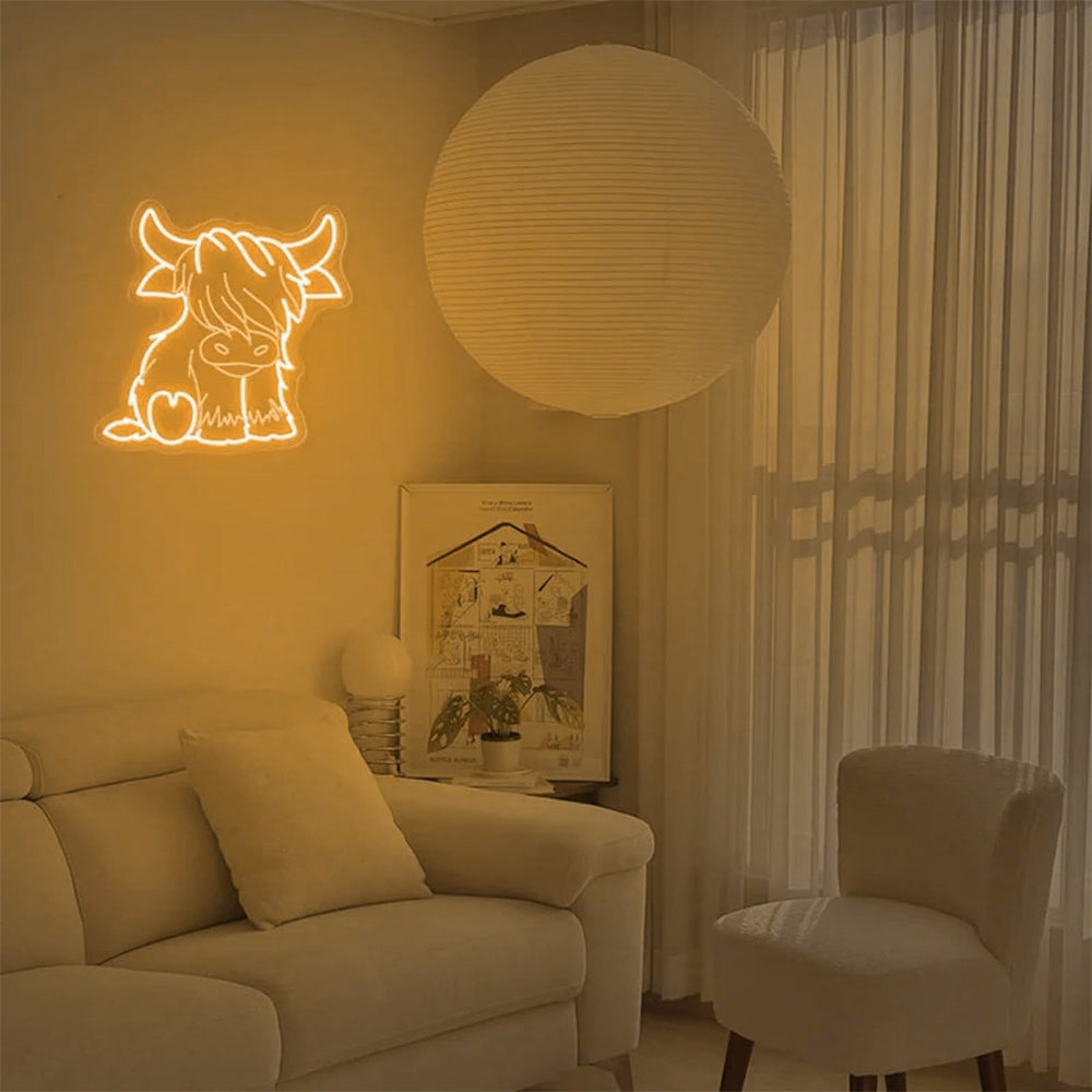 Highland Cow LED Neon Light