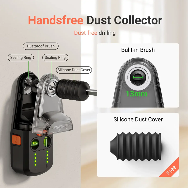 ® 3-in-1 Laser Level Tool with Drill Dust Collector