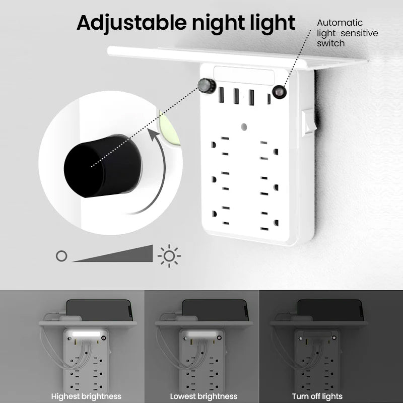 Multi-plug outlet with night light