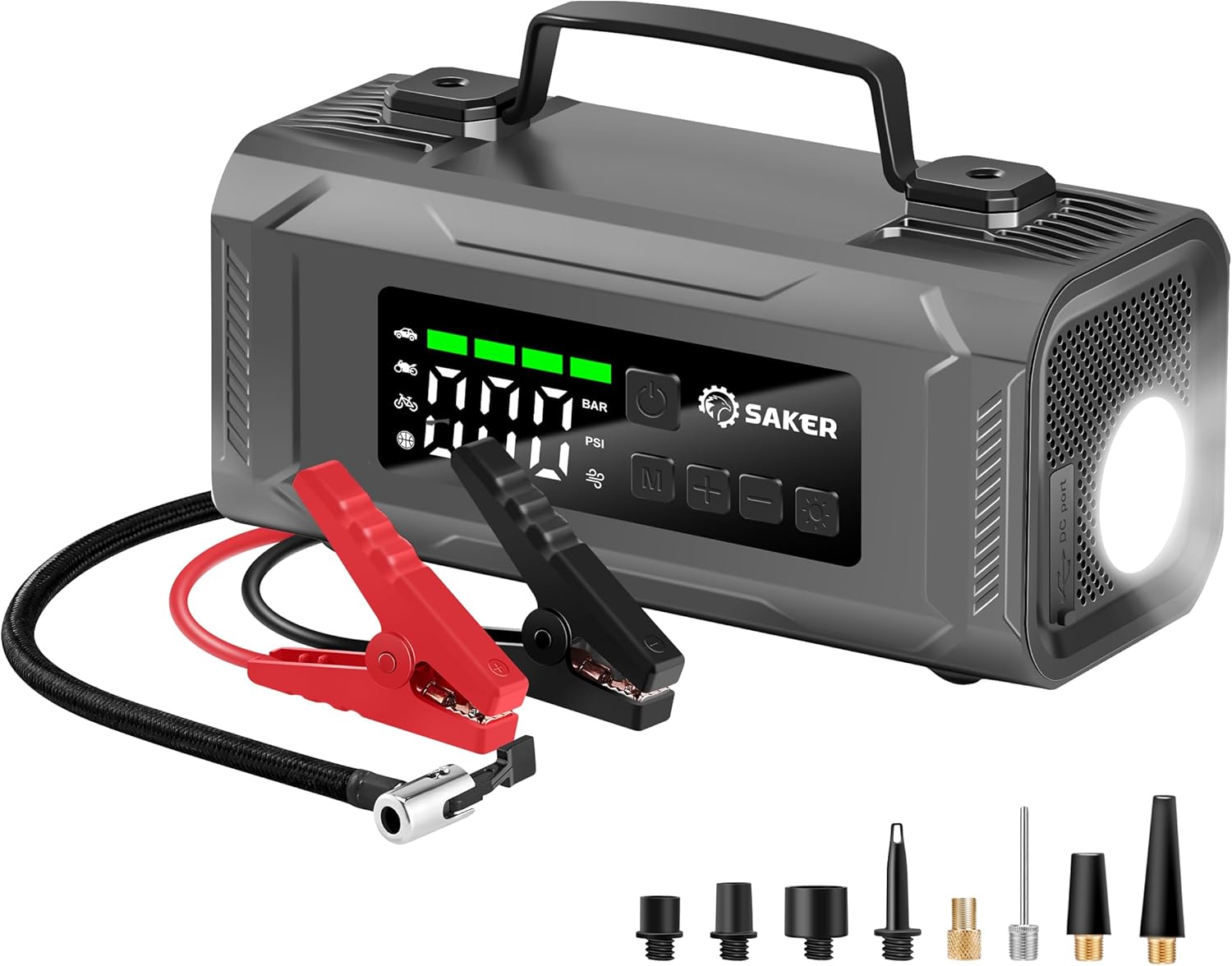 Jump Starter with Air Compressor 6-in-1 Multifunctional