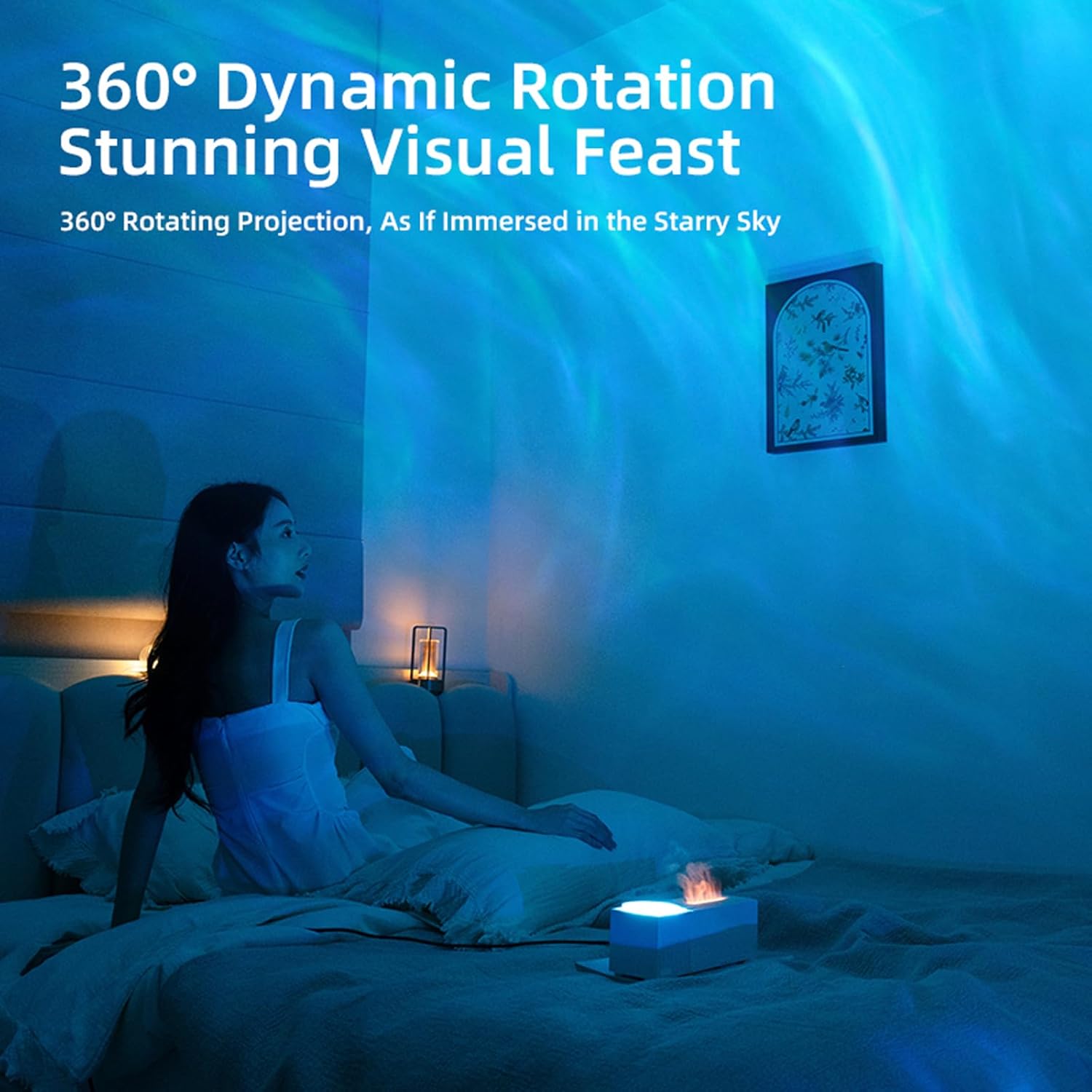 Flame Aroma Diffuser With Projection