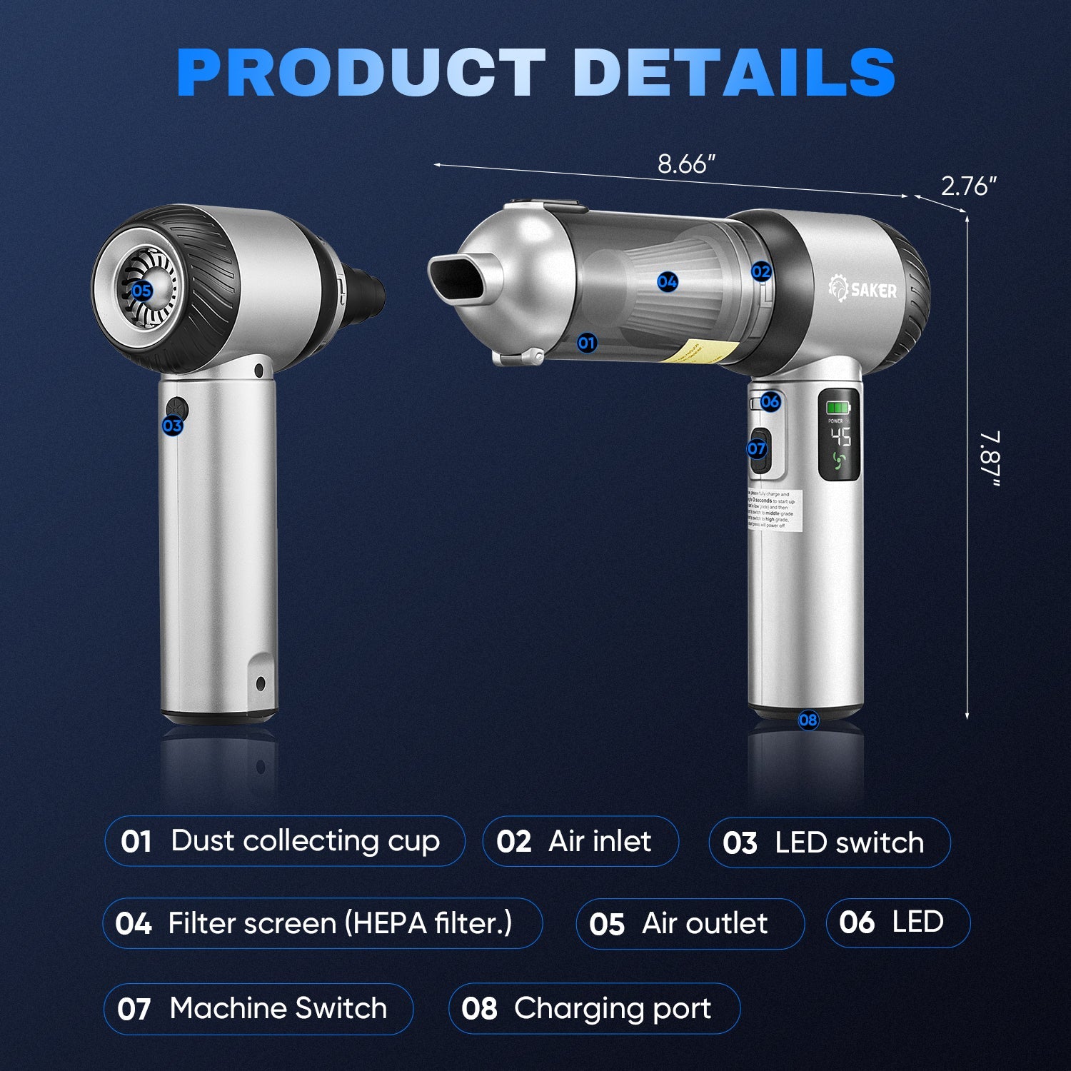 4 in 1 Handheld Car Vacuum