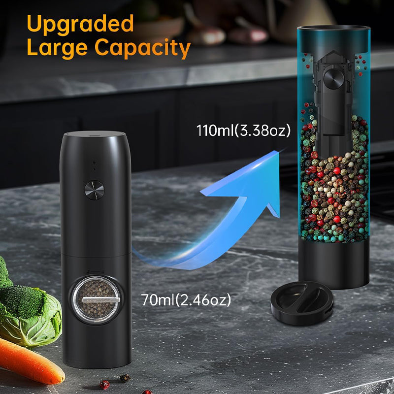 Electric Salt and Pepper Grinder Set with Charging Base