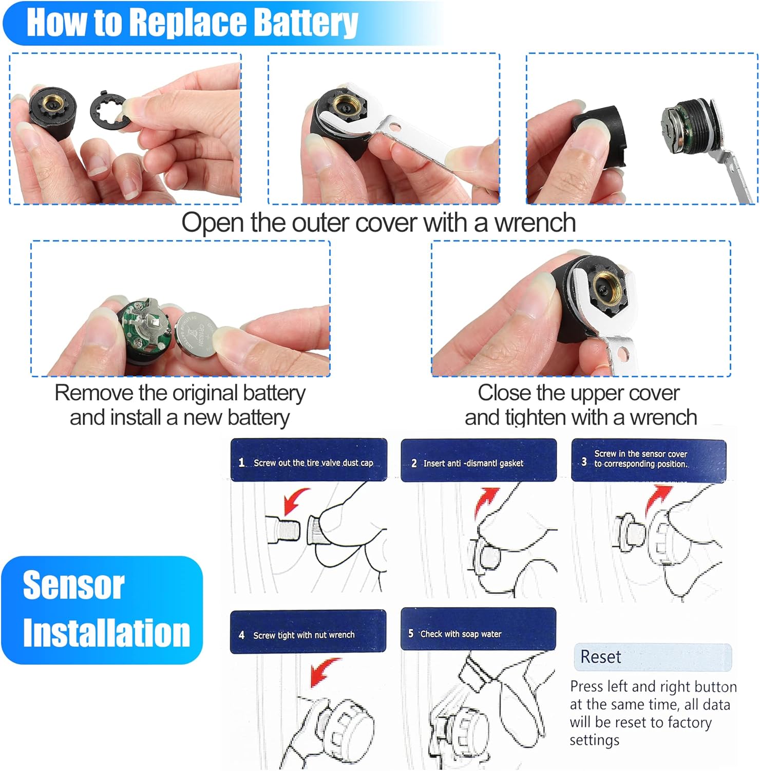 Solar Powered Car Tire Accuracy Pressure Monitor
