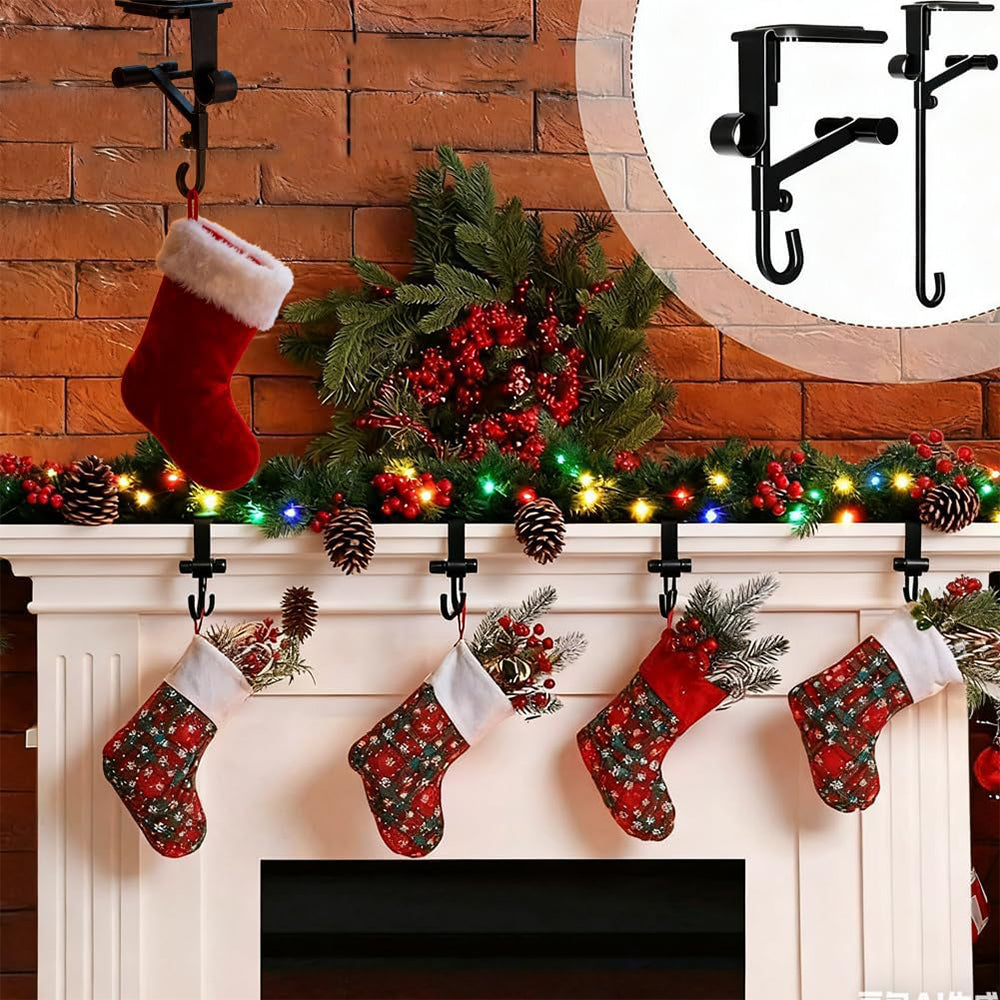 Adjustable Fireplace Garland and Stocking Hanger