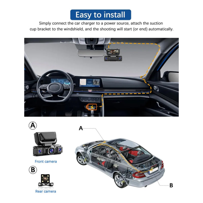 4 Channel Dash Cam Front Rear