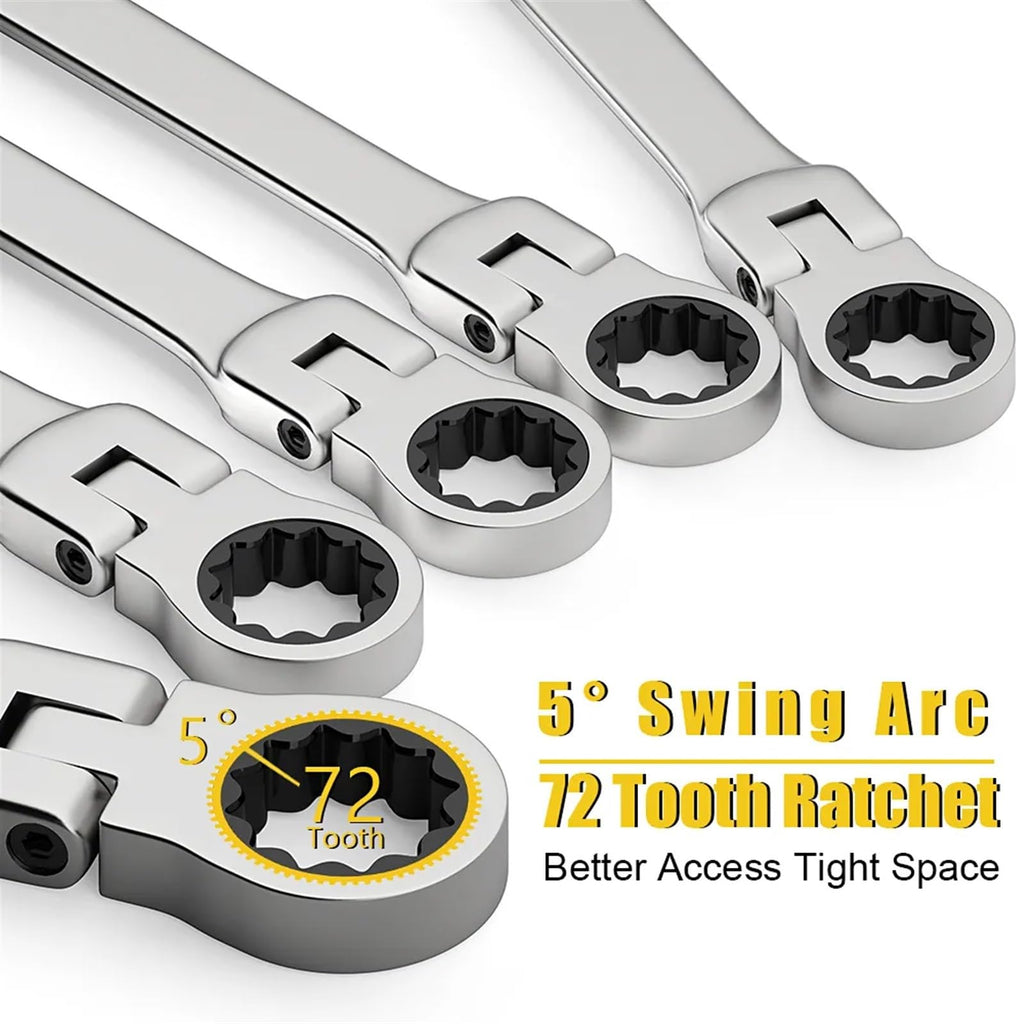 Flex Head Ratcheting Wrench Set 16pcs