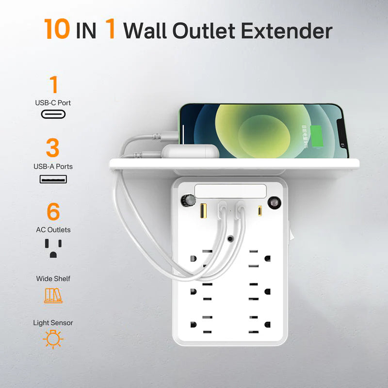 Multi-plug outlet with night light
