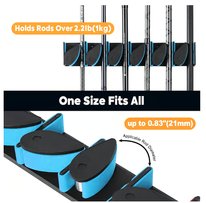 Wall Mounted Fishing Rod Rack
