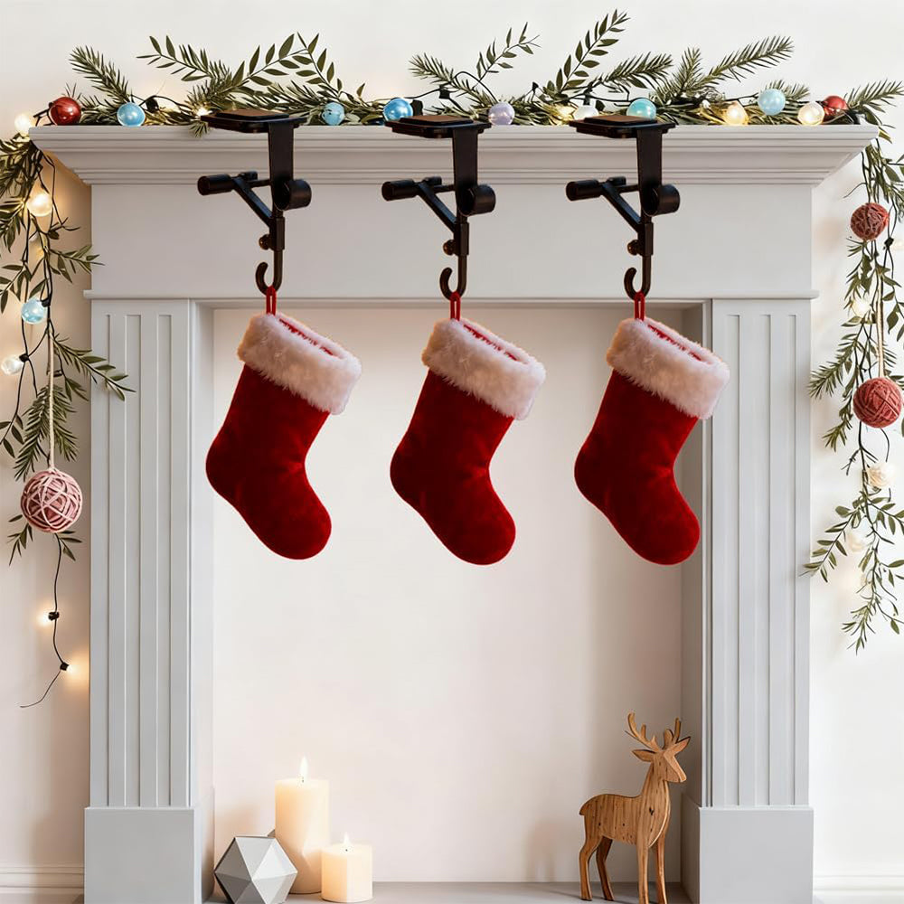 Adjustable Fireplace Garland and Stocking Hanger