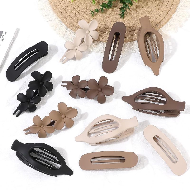 12 Pack Flat Hair Clips For Women