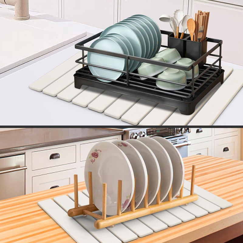 Collapsible Diatomaceous Dish Drying Mat