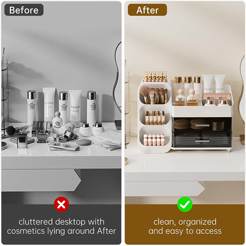 Elegant Vanity Makeup Storage Organizer Box