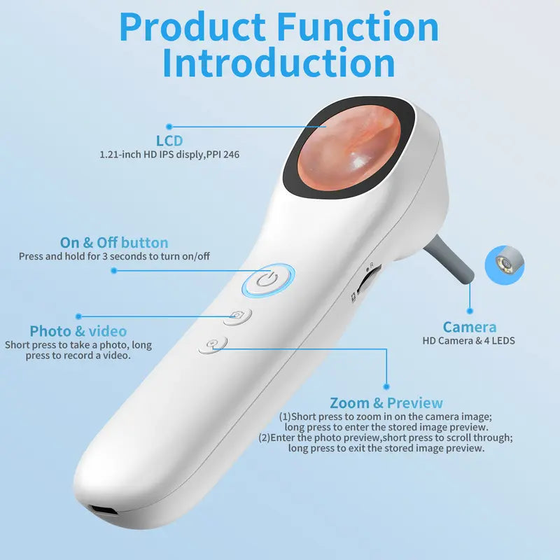 1080P HD Digital Otoscope With Screen