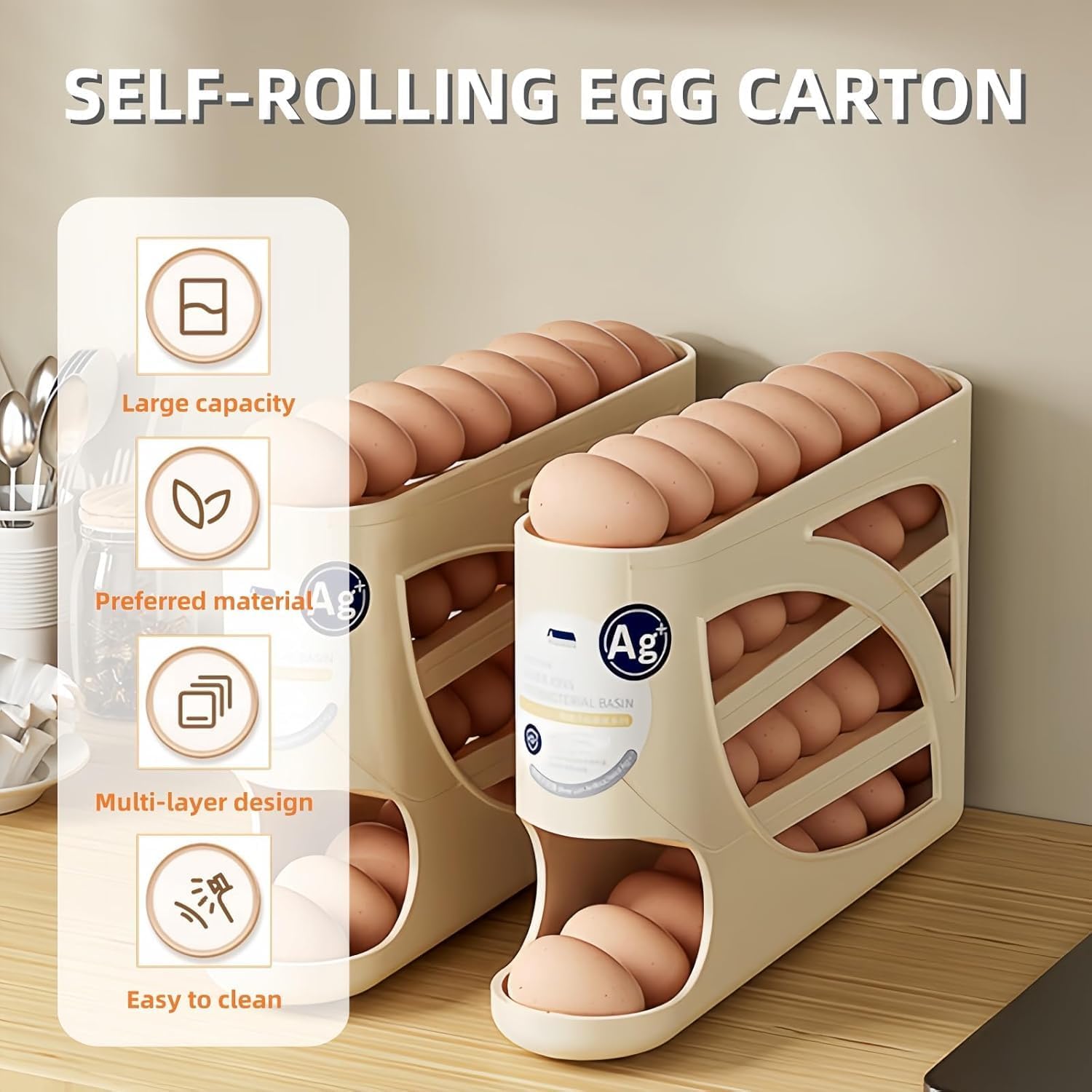 Large Capacity Egg Holder Organizer