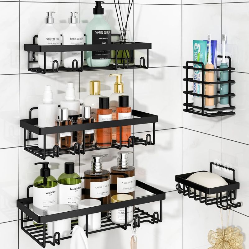 5 Pack Stainless Steel Shower Organizer