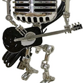 Vintage Metal Microphone Robot Desk Lamp