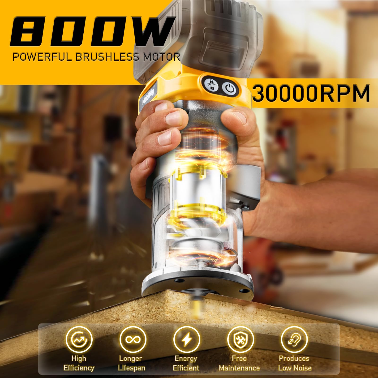 Cordless Compact Router With Battery