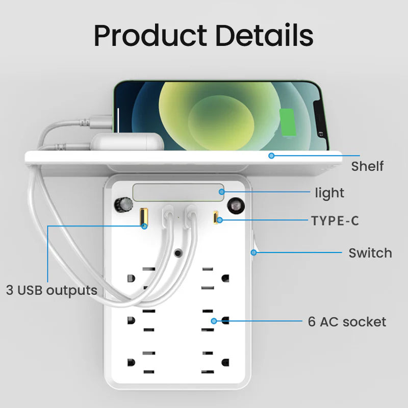Multi-plug outlet with night light