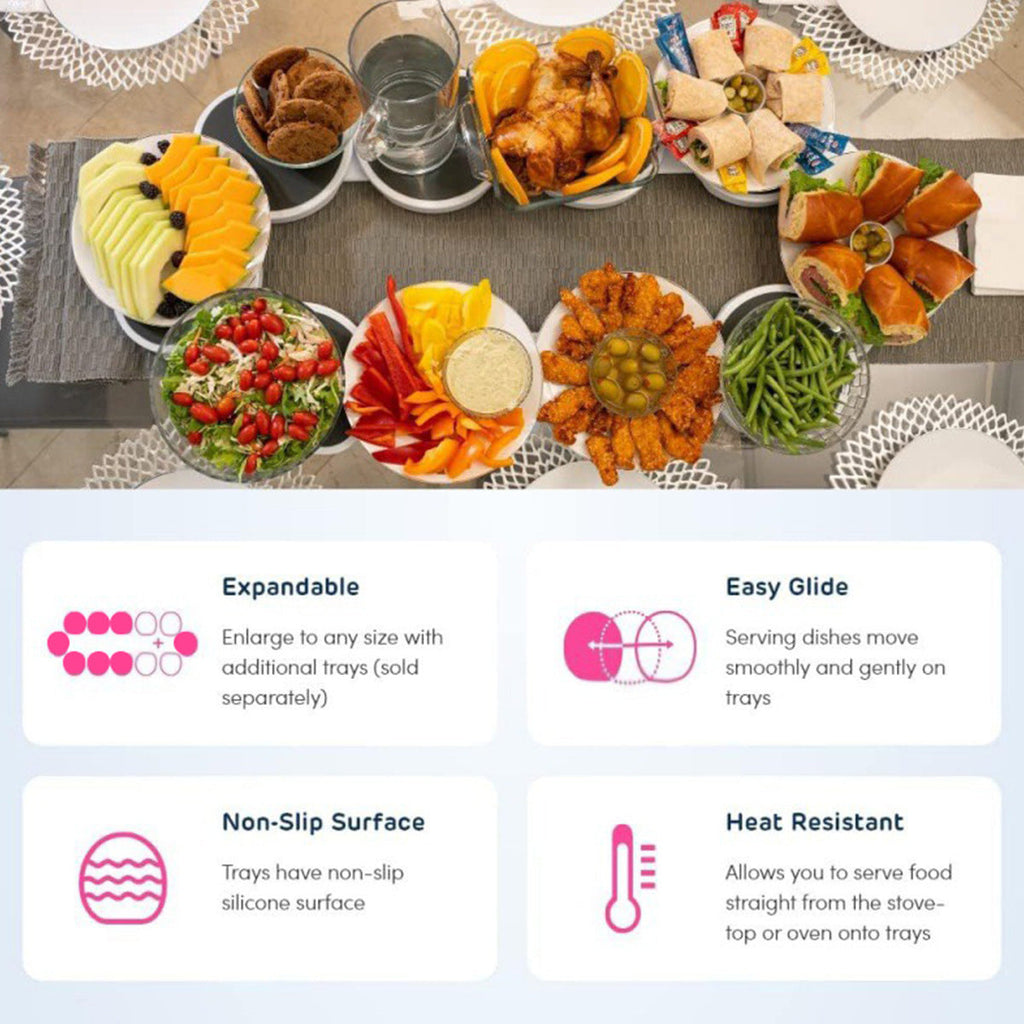 Expandable rotating tray