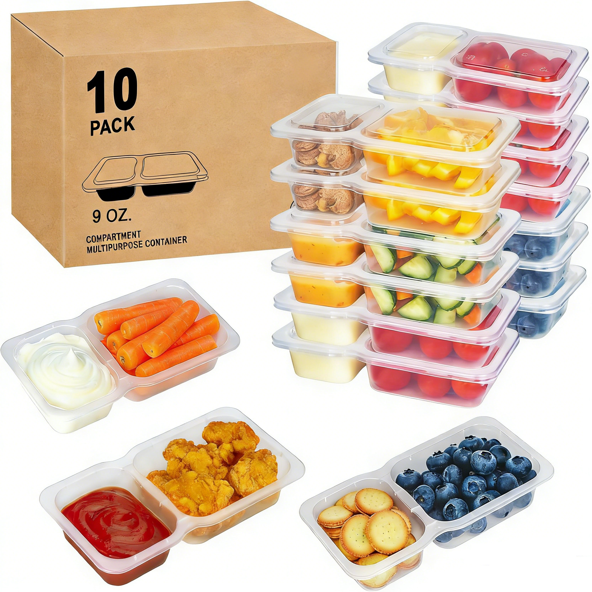 Two Compartment Snackle Box Container