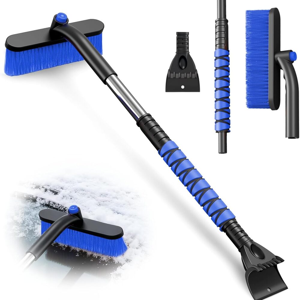 3-in-1 Extendable Snow Brush Ice Scraper