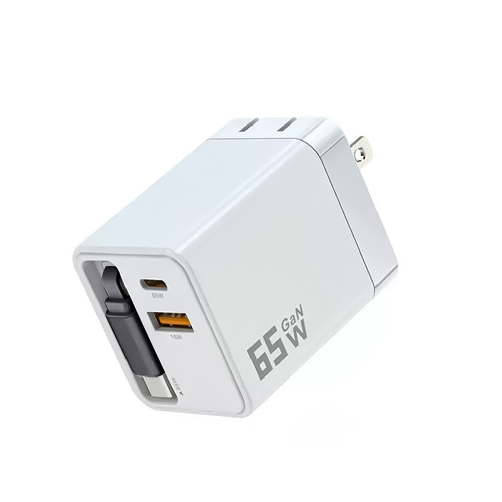 Compact Dual Retractable USB Charger