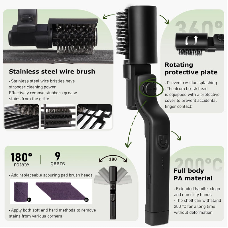Electric 3-Speed Grill Brush