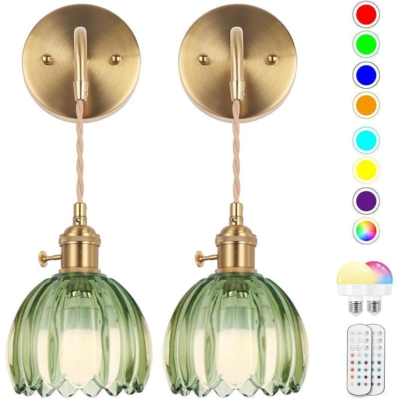Battery-Powered RGB Wall Sconce Set