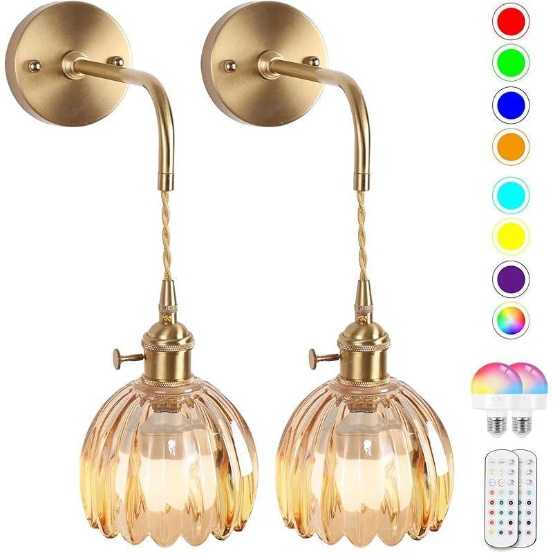 Battery-Powered RGB Wall Sconce Set