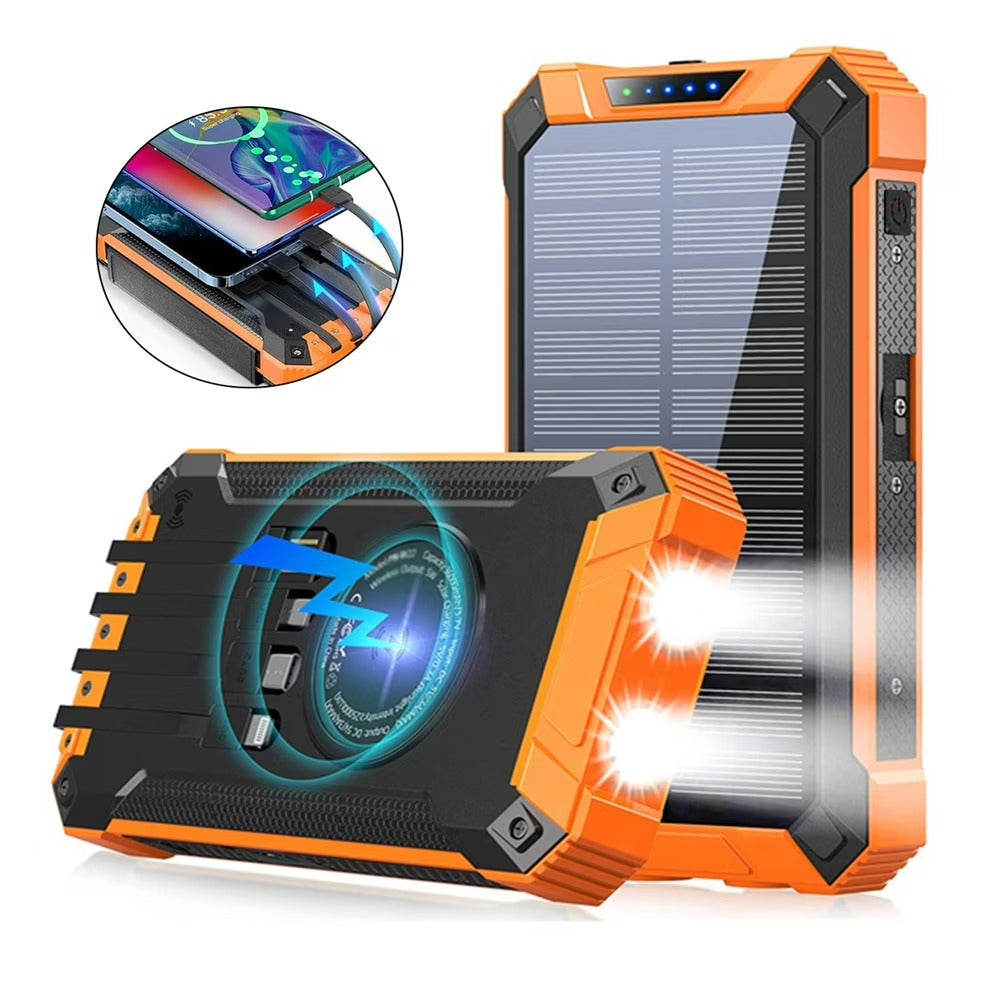 Portable Solar Wireless Power Bank 20000mAh
