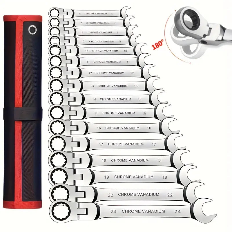 Flex Head Ratcheting Wrench Set 16pcs