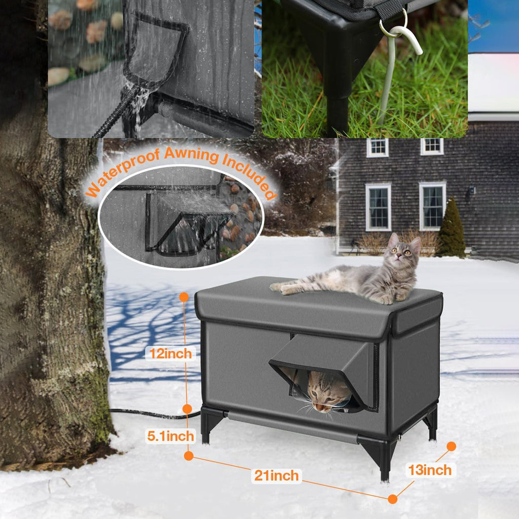 Premium Heated Cat House