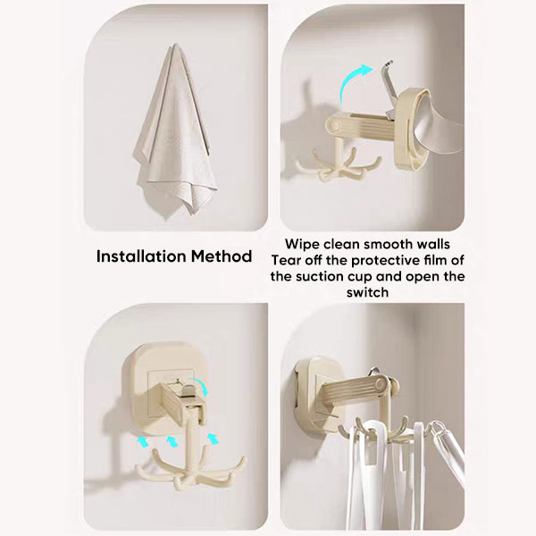 ® Suction Cup Six-Claw Swivel Hook