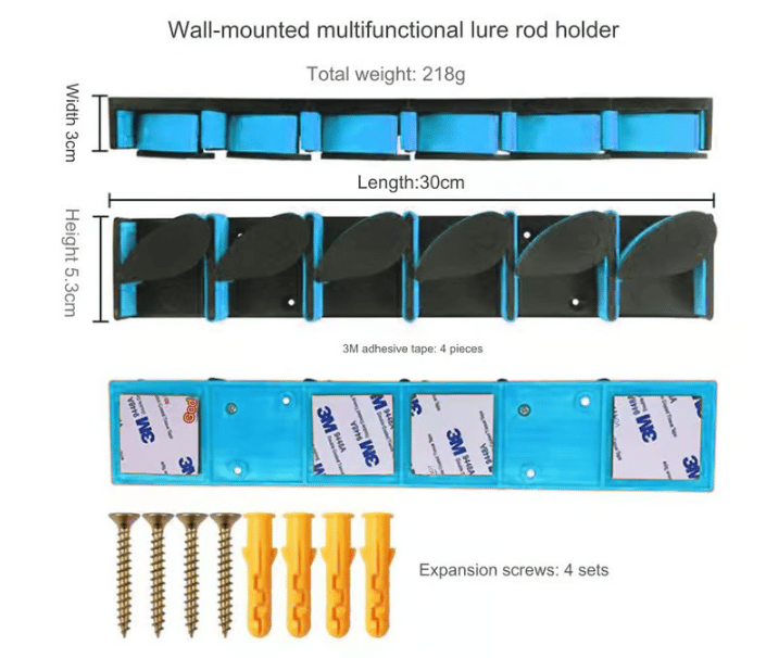 Wall Mounted Fishing Rod Rack